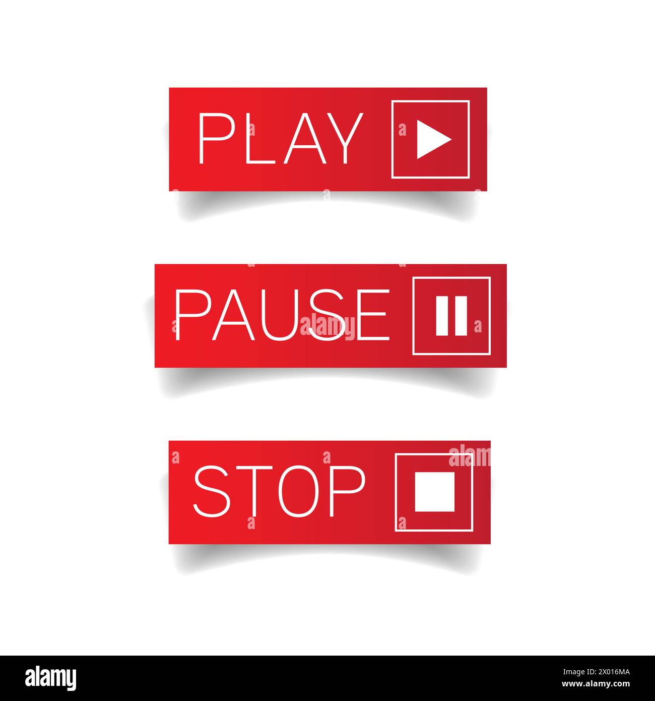 Wiedergabe Pause Web-Schaltflächenset stoppen Stock Vektor