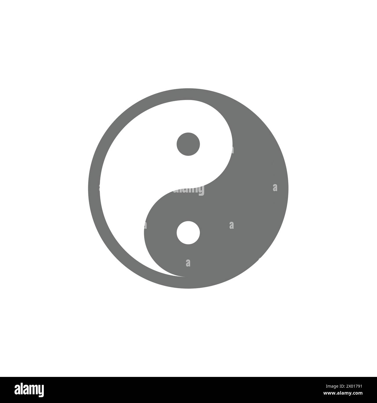 Yin- und Yang-Vektorsymbol. Buddhismus und Gleichgewicht, Meditationssymbol. Stock Vektor