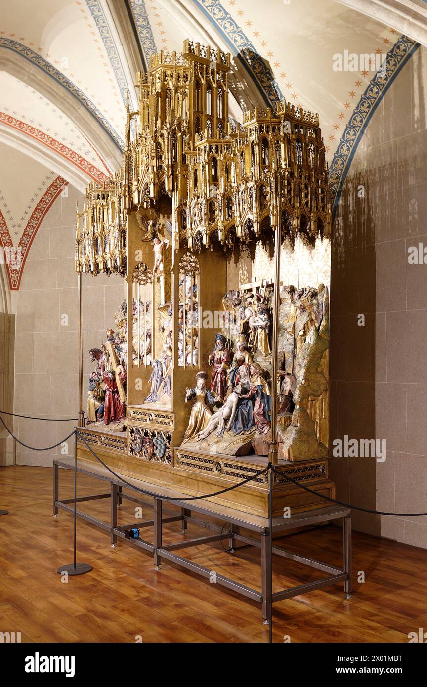 Wien, Österreich. Museum in der Votivkirche. Antwerpener Passionsaltar aus der Zeit um 1500 Stockfoto