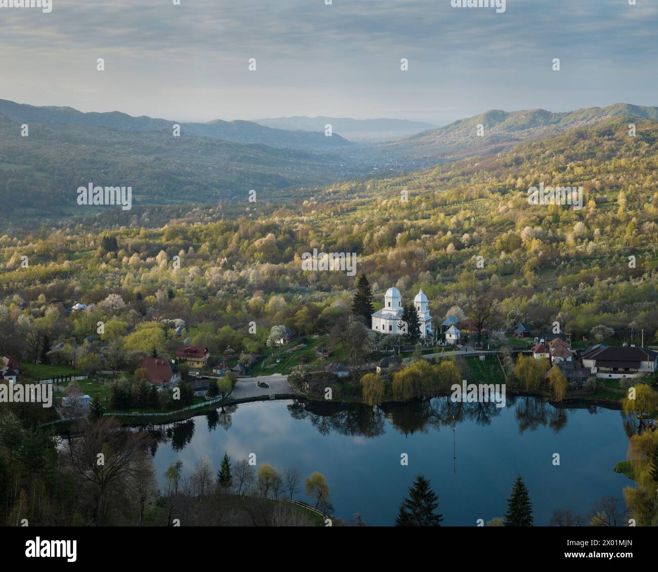 Landschaft in der Nähe von Nucsoara, Kreis Argeș, Muntenia, Rumänien Stockfoto