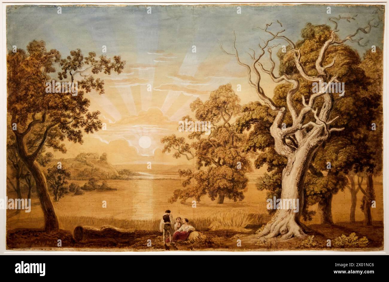 "Paysage", 1800, Johann Heinrich Wilhelm Tischbein, romanische Ausstellung L'Allemagne, Dessins des musées de Weimar, Petit Palais Musée des Beaux Arts Stockfoto