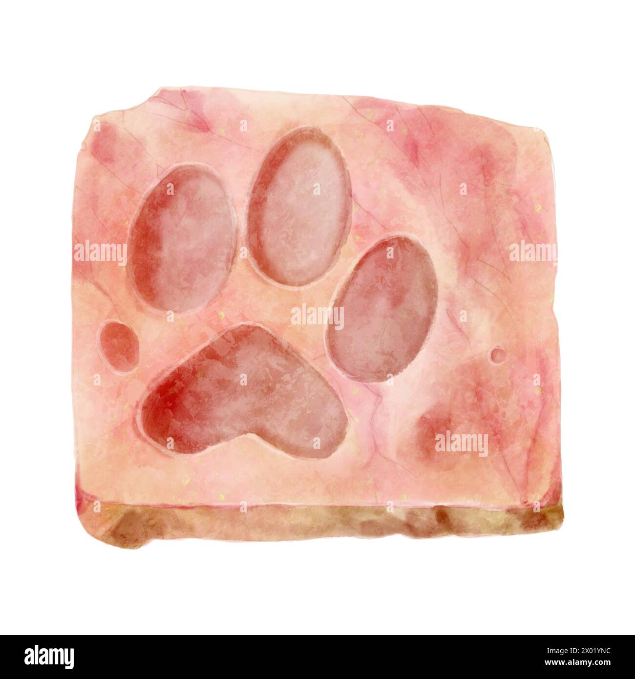 Dinosaurierfußabdruck im Fels. Aquarellfarben. Vektor . Stock Vektor Dinosaurierfußabdruck im Fels. Aquarellfarben. Vektor . Stock Vektor