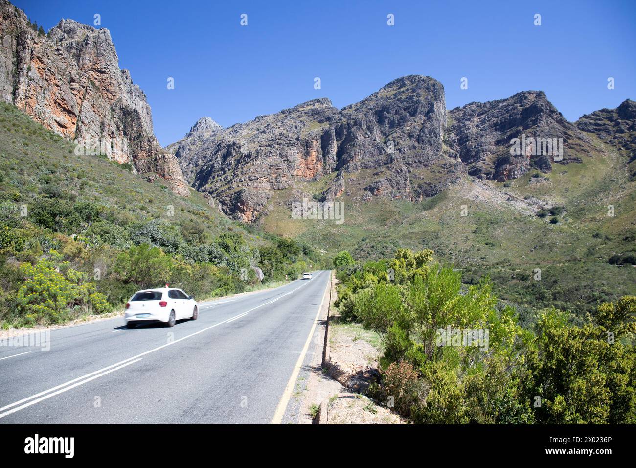 Du Toitskloof Pass Road, Südafrika Stockfoto