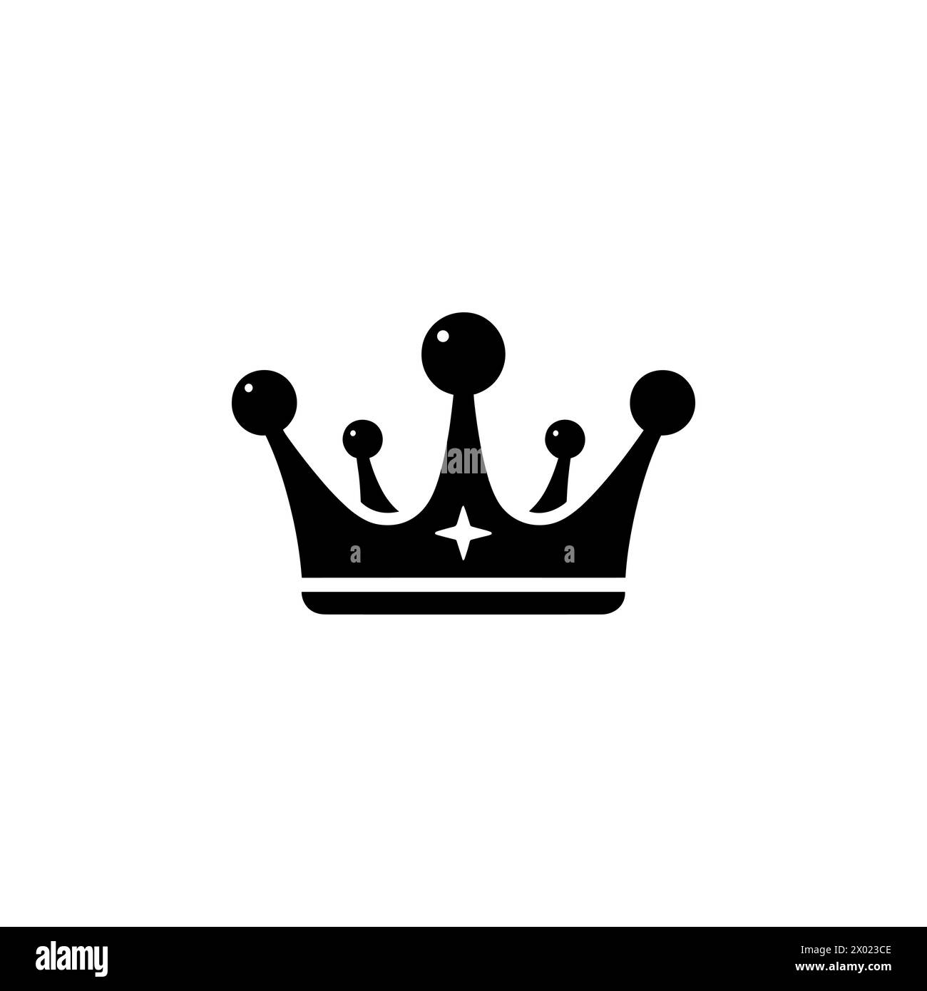 Flaches Vektorsymbol der Royal Crown. Einfaches, ausgefülltes Symbol auf weißem Hintergrund Stock Vektor