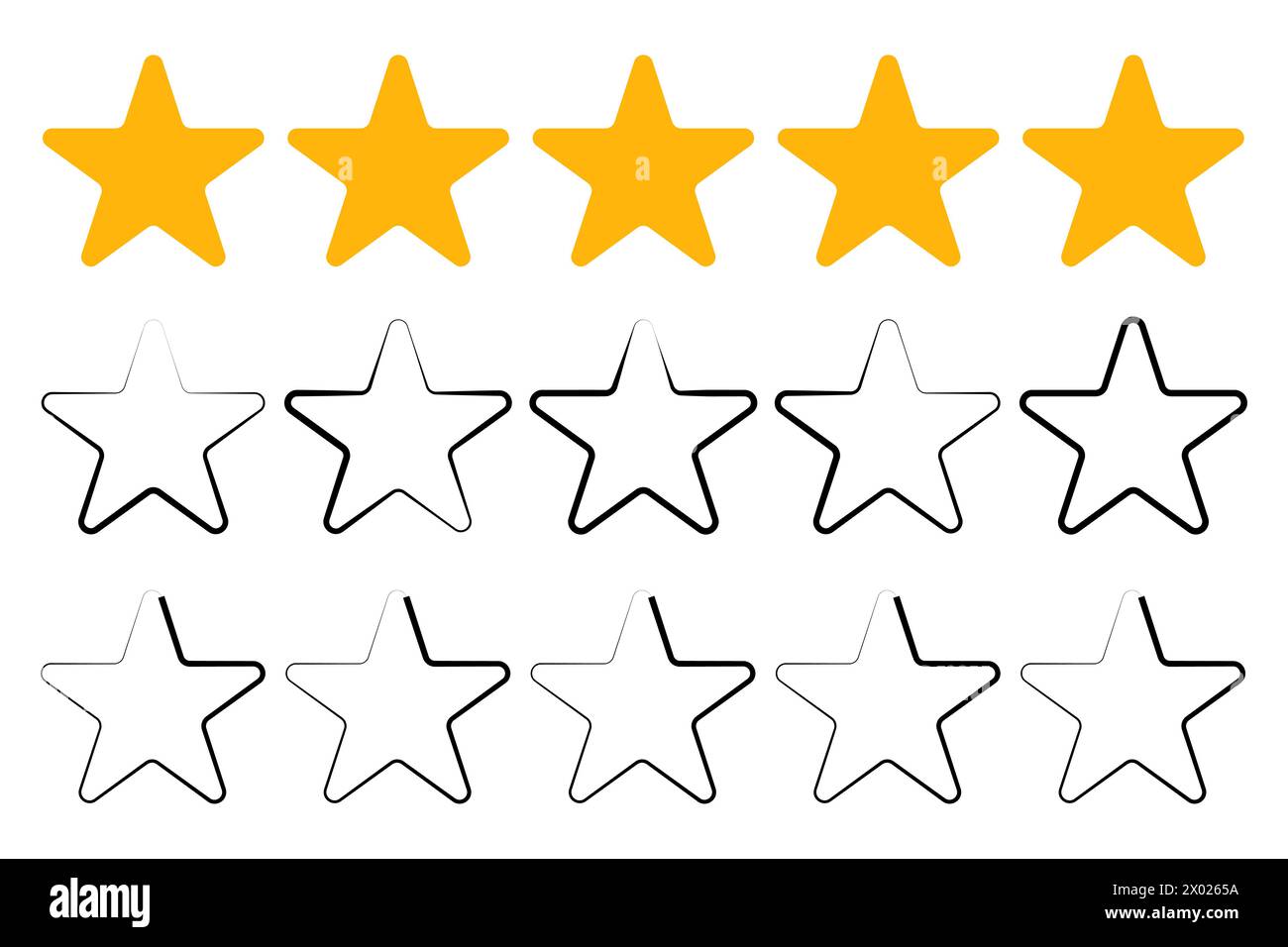 Fünf-Sterne-Bewertungsabzeichen, Bewertung der Bewertung, Kundenfeedback. Stock Vektor