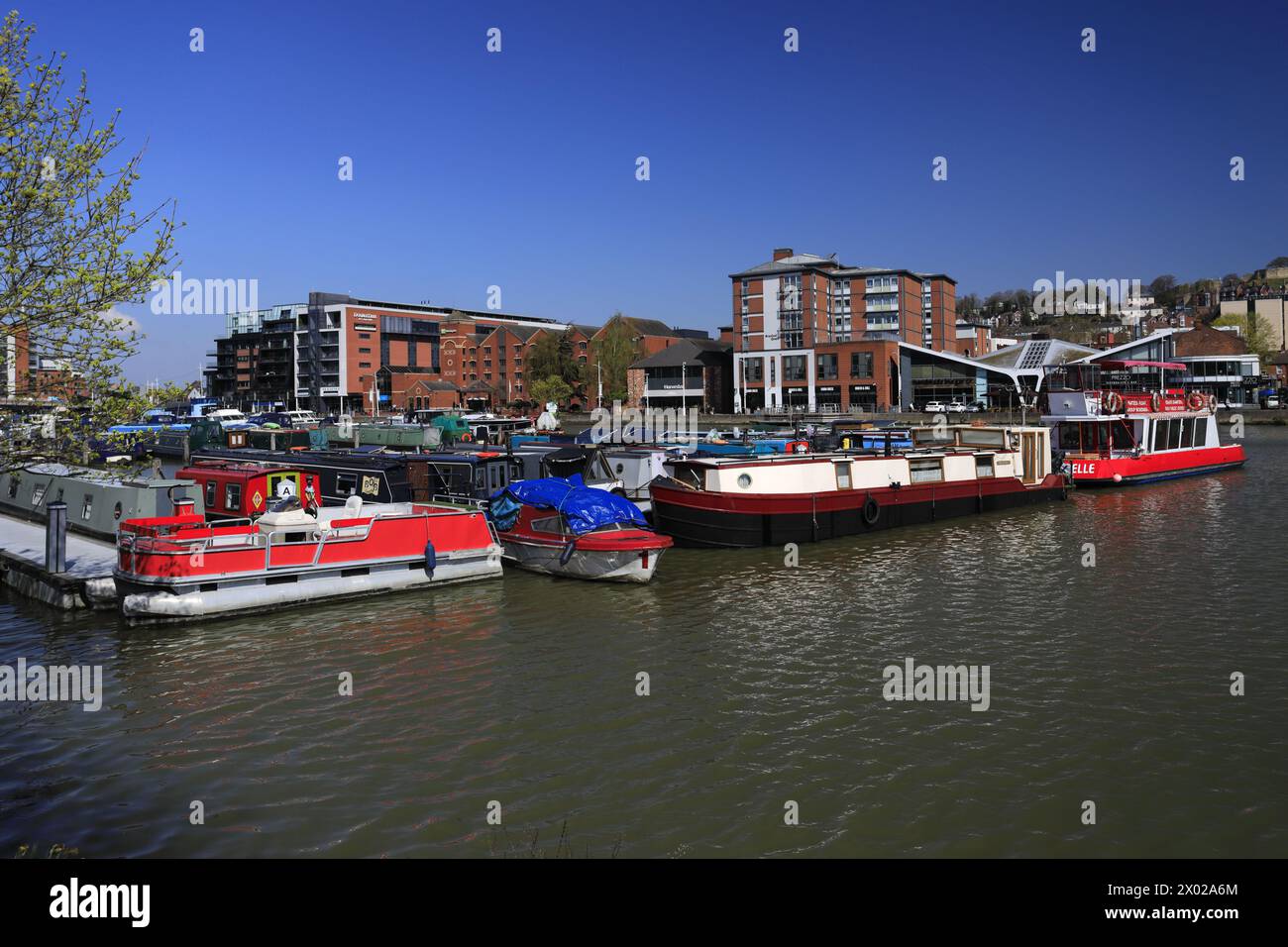 The Brayford Pool Waterfront; Lincoln Marina; Lincoln City, Lincolnshire County, England, UK Stockfoto