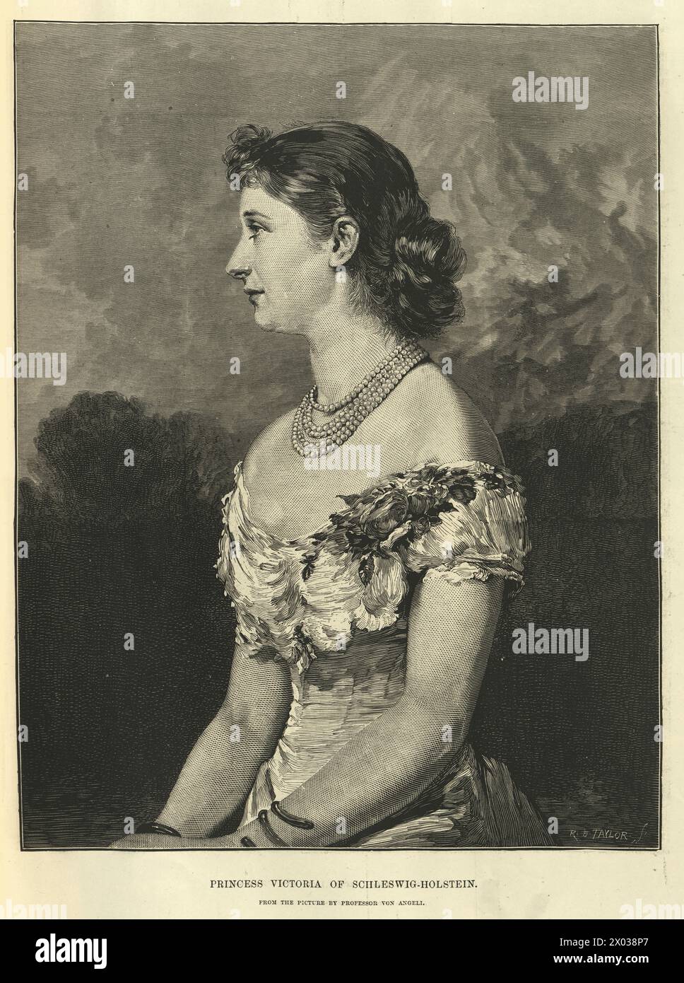 Alte Illustration, Augusta Victoria von Schleswig-Holstein die letzte deutsche Kaiserin und Königin von Preußen durch Heirat mit Wilhelm II., deutscher Kaiser, 1881 19. Jahrhundert Stockfoto