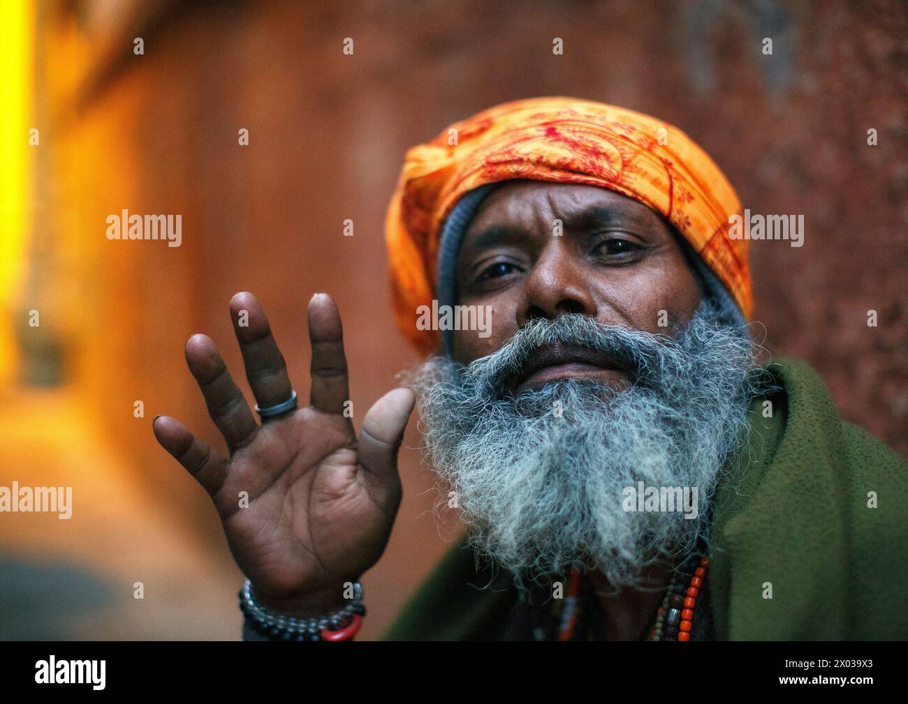 Sadhu oder spiritueller Aspirant in Varanasi, Indien. Stockfoto