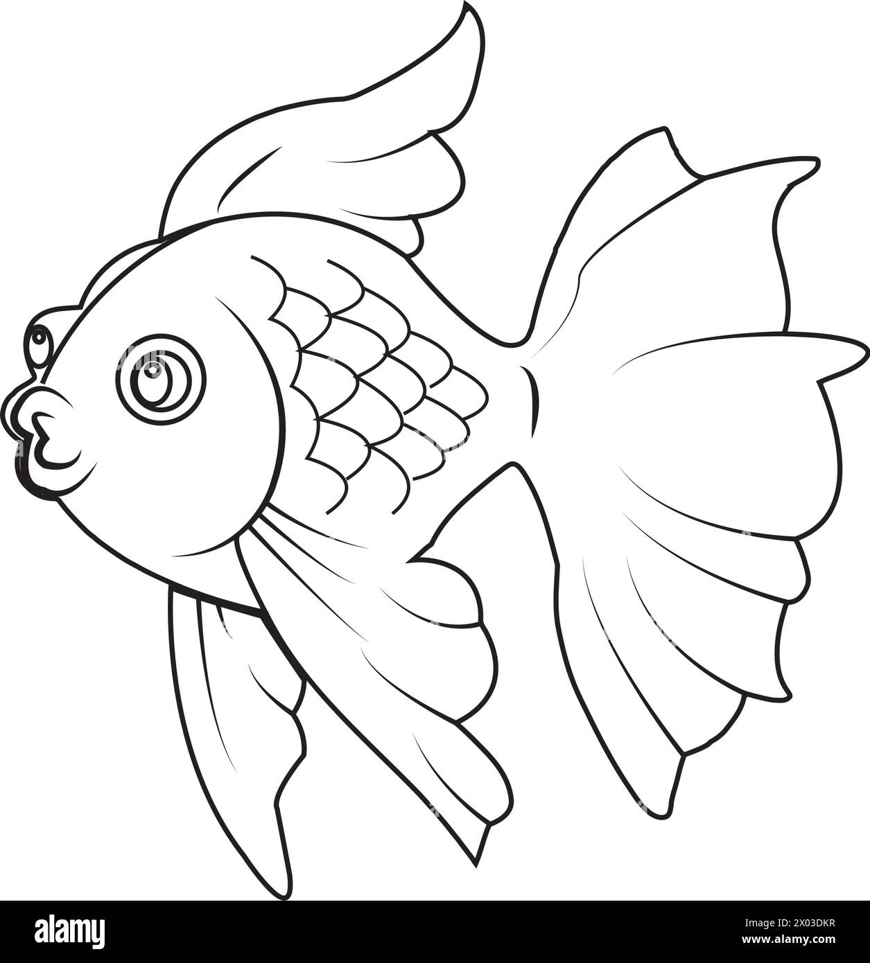 Dekorative Fisch-Icon-Vektor-Illustration einfaches Design Stock Vektor