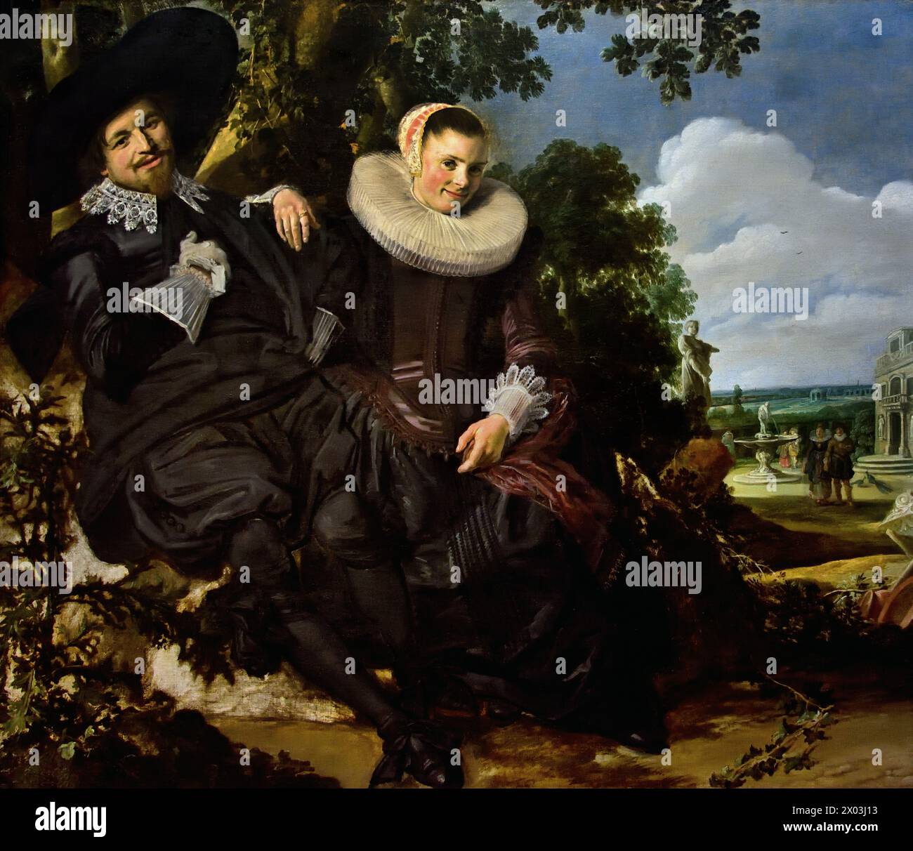 Abrahansz Massa und Beatrix van der Laen (?) (c. 1622) Frans Hals, 1582-1666, Antwerpen-Haarlem, Niederländisch, Niederlande, 17. Jahrhundert, niederländisches Goldenes Zeitalter ( Er malte lebendige, manchmal sogar fröhliche Porträts von Menschen aller Ebenen der Gesellschaft, wichtigen Menschen, frechen Kindern und sogar Betrunkenen oder Menschen, die für verrückt erklärt wurden. ) Stockfoto