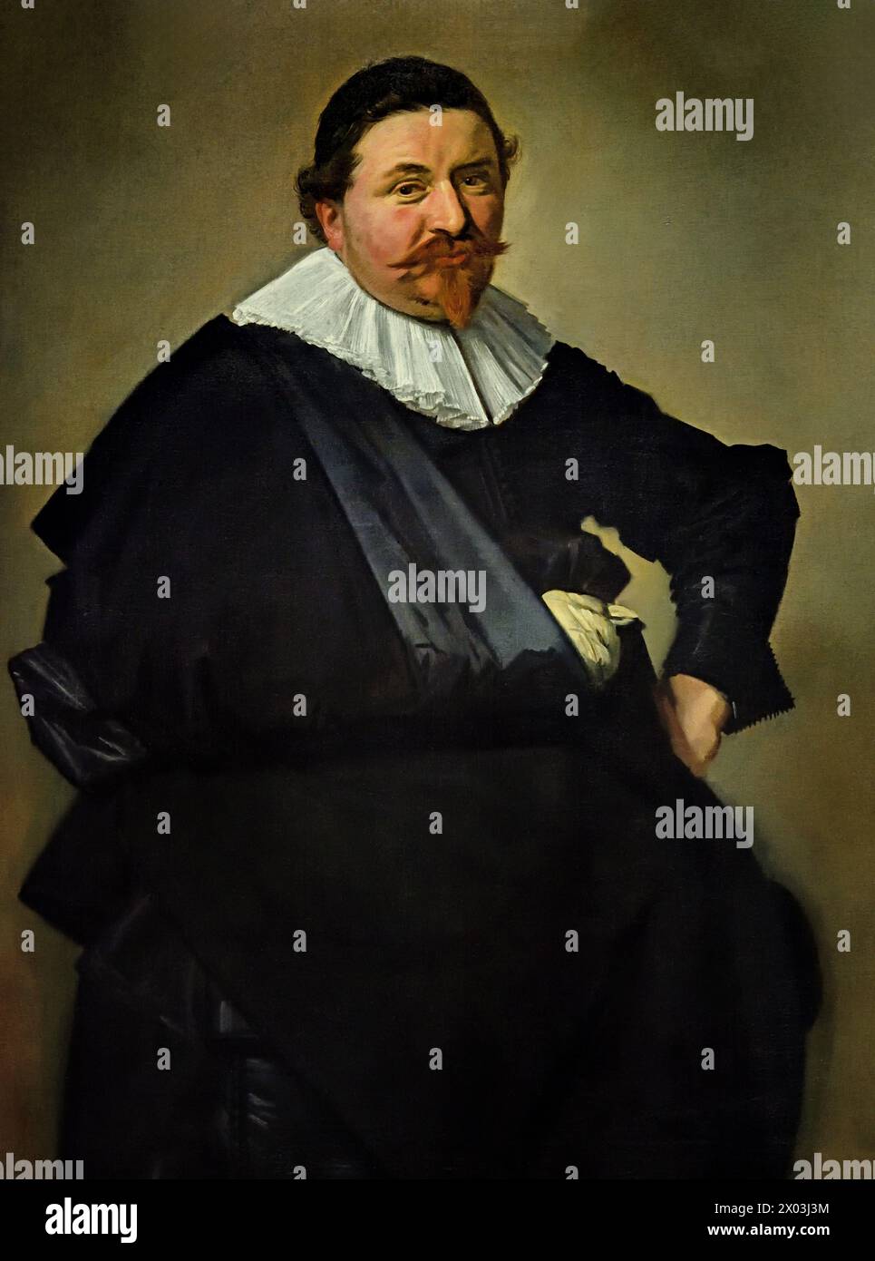 Porträt von Lucas de Clercq von 1635 Frans Hals, 1582-1666, Antwerpen-Haarlem, Niederländisch, Niederlande, 17. Jahrhundert, niederländisches Goldenes Zeitalter ( Tochter eines mennonitischen Kalikaufhändlers und Verlobte sich mit Lucas de Clercq, ebenfalls einem mennonitischen Kalikaufmann) Stockfoto