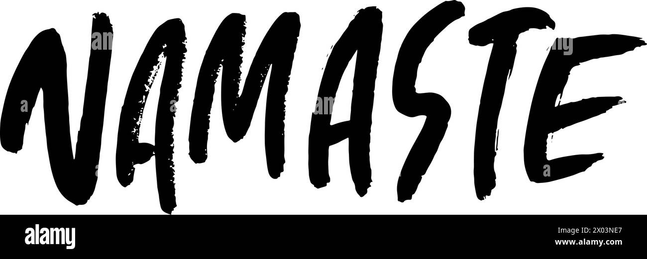 Namaste Dry Brush Handgeschriebenes Modernes Schriftdesign. Stock Vektor