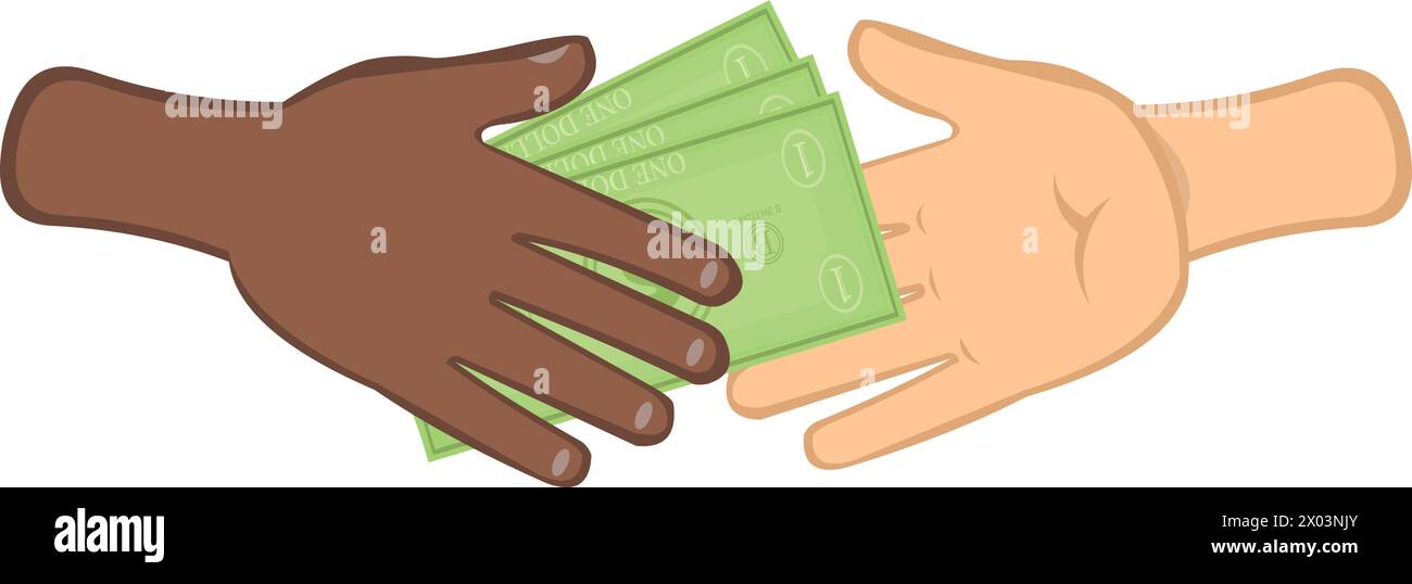 Vektorhände zahlen Dollarscheine Stock Vektor