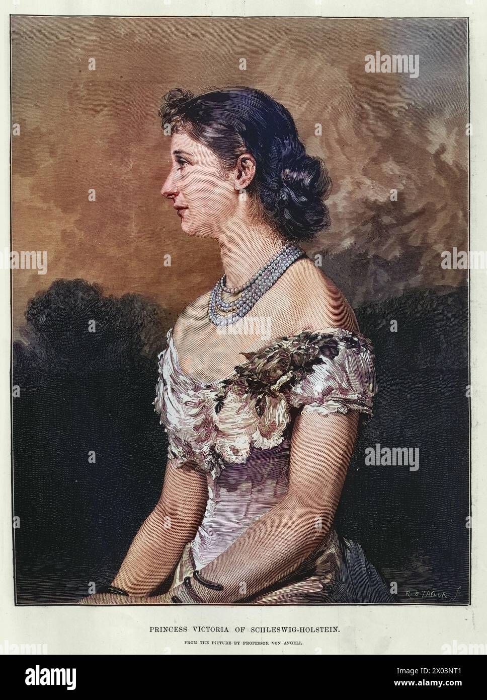 Alte Illustration, Augusta Victoria von Schleswig-Holstein die letzte deutsche Kaiserin und Königin von Preußen durch Heirat mit Wilhelm II., deutscher Kaiser, 1881 19. Jahrhundert Stockfoto