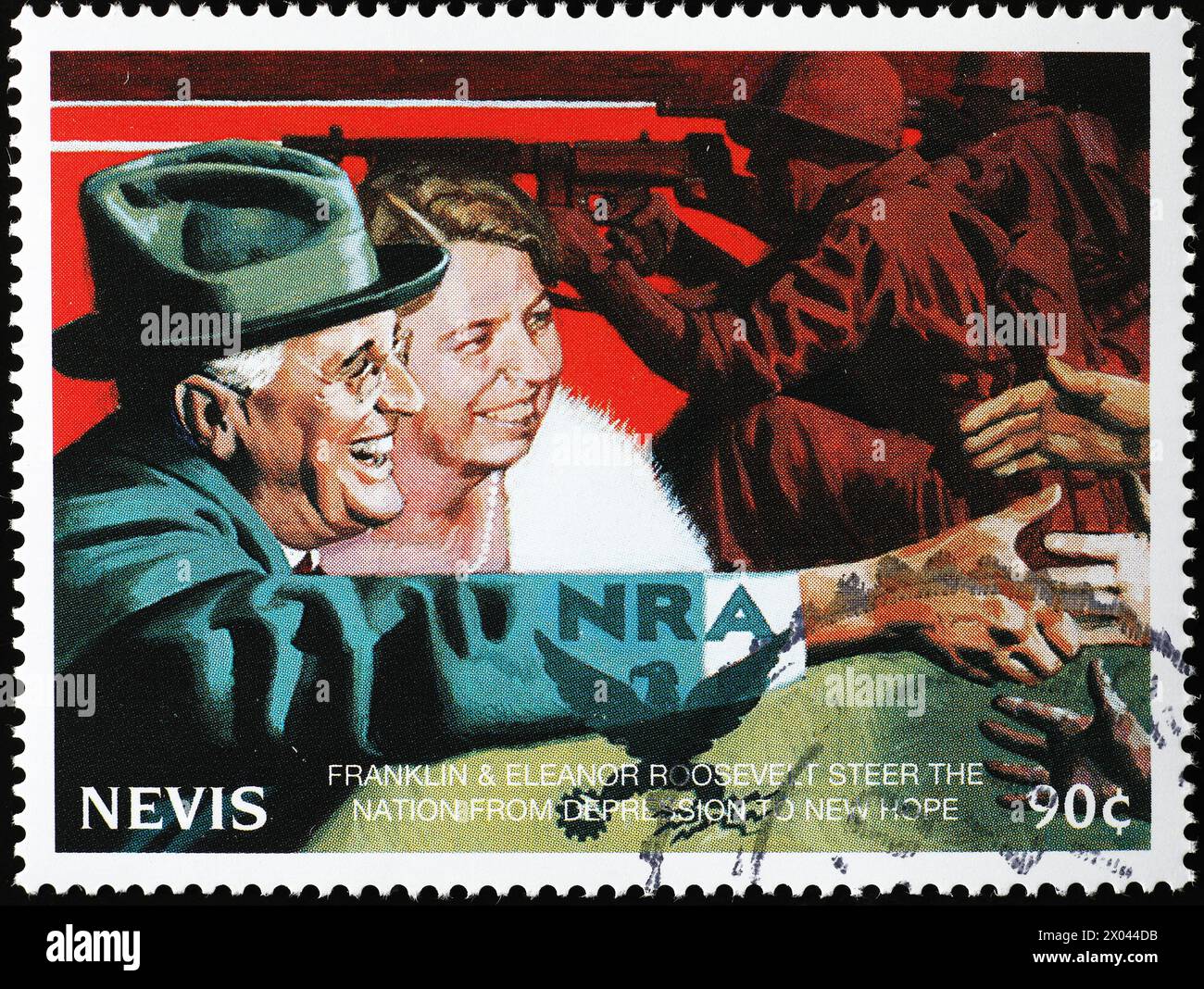 Franklin und Eleanor Roosevelt feierten auf karibischer Briefmarke Stockfoto