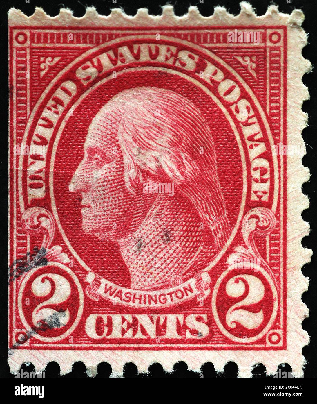 George Washington auf alten amerikanischen Briefmarken Stockfoto