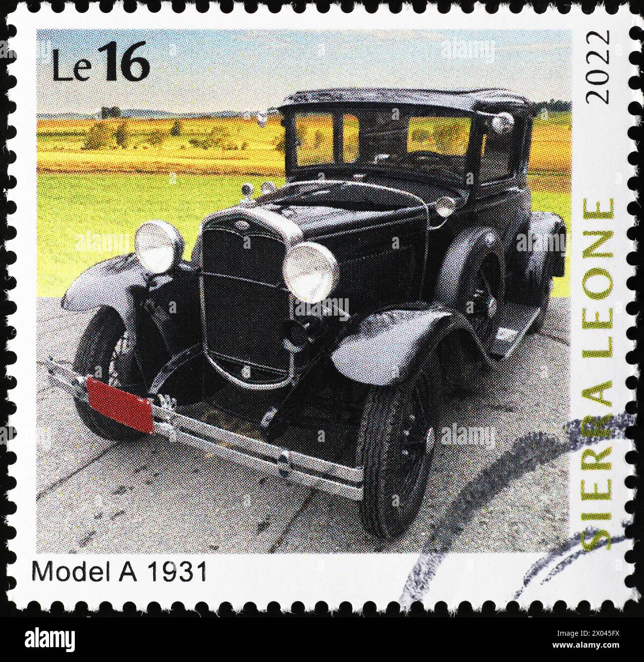 Vintage Ford Modell A auf Briefmarke Stockfoto