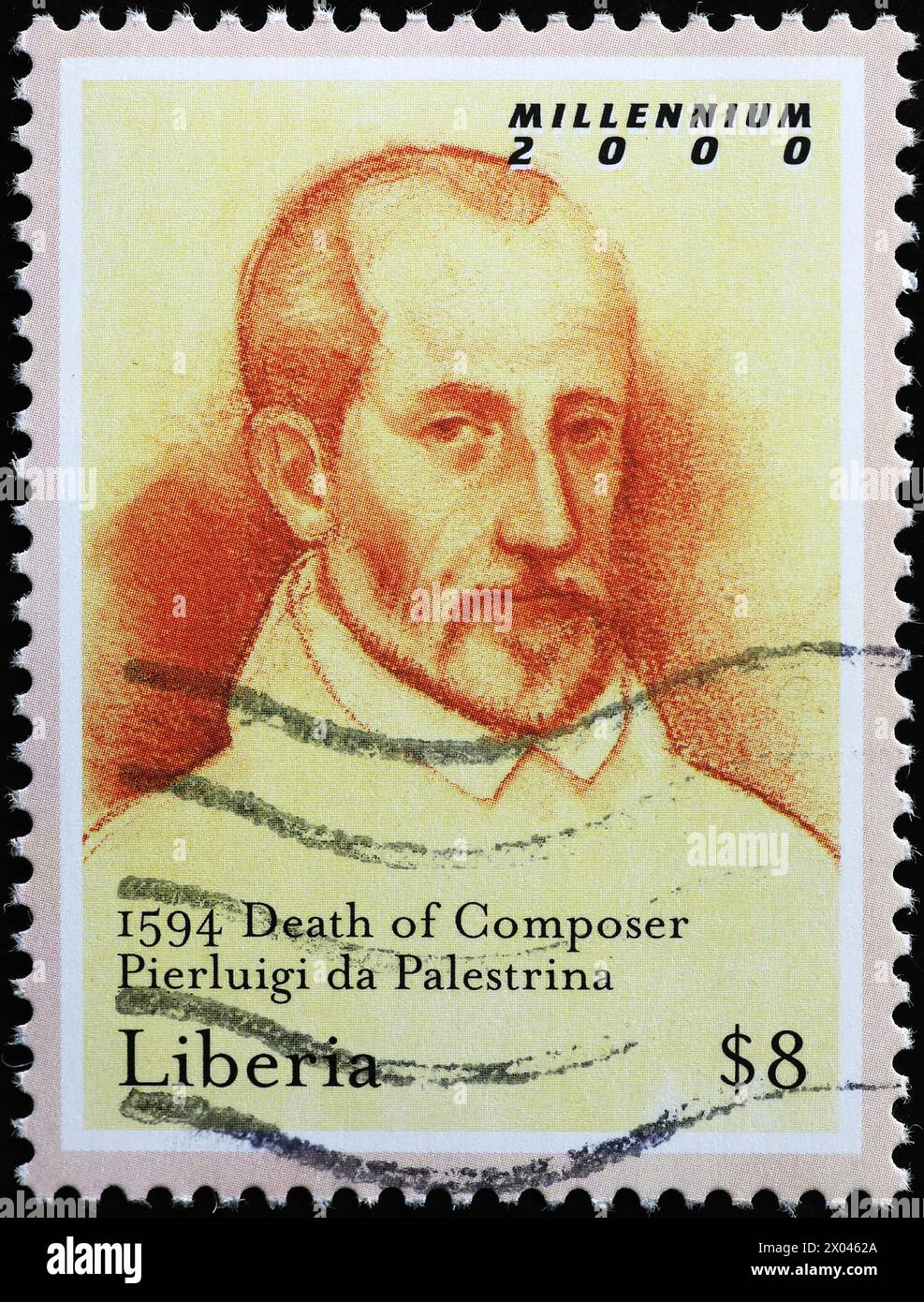 Komponist Pierluigi da Palestrina auf Briefmarke Stockfoto