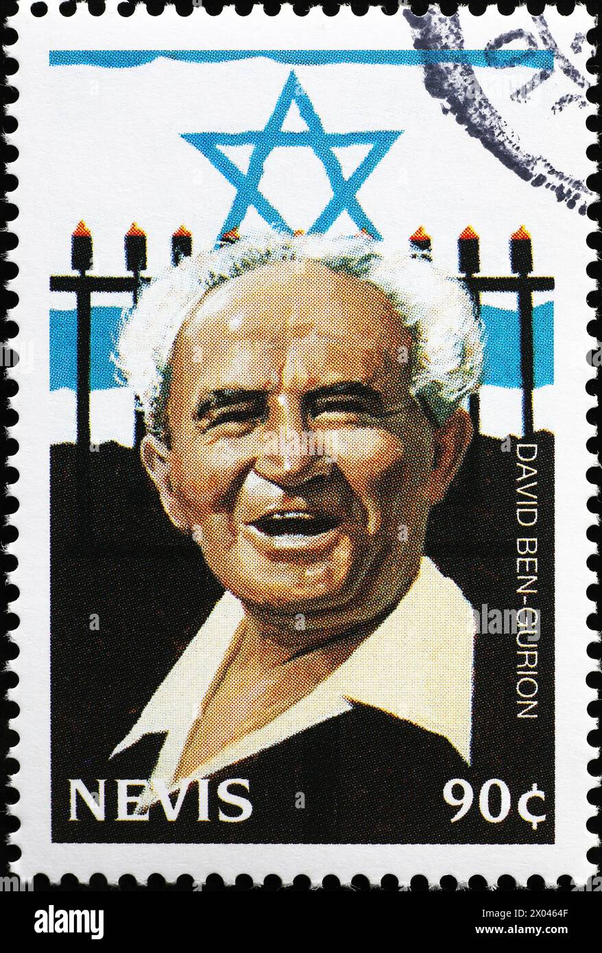 David Ben-Gurion Porträt auf Briefmarke Stockfoto