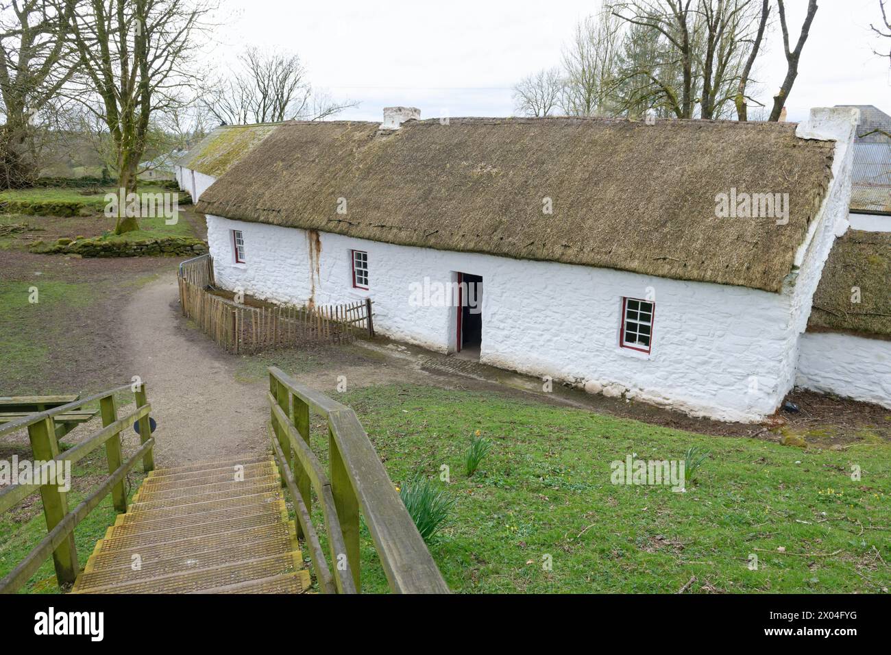 Mellon Homestead. Ulster American Folk Park, Omagh, Nordirland Stockfoto