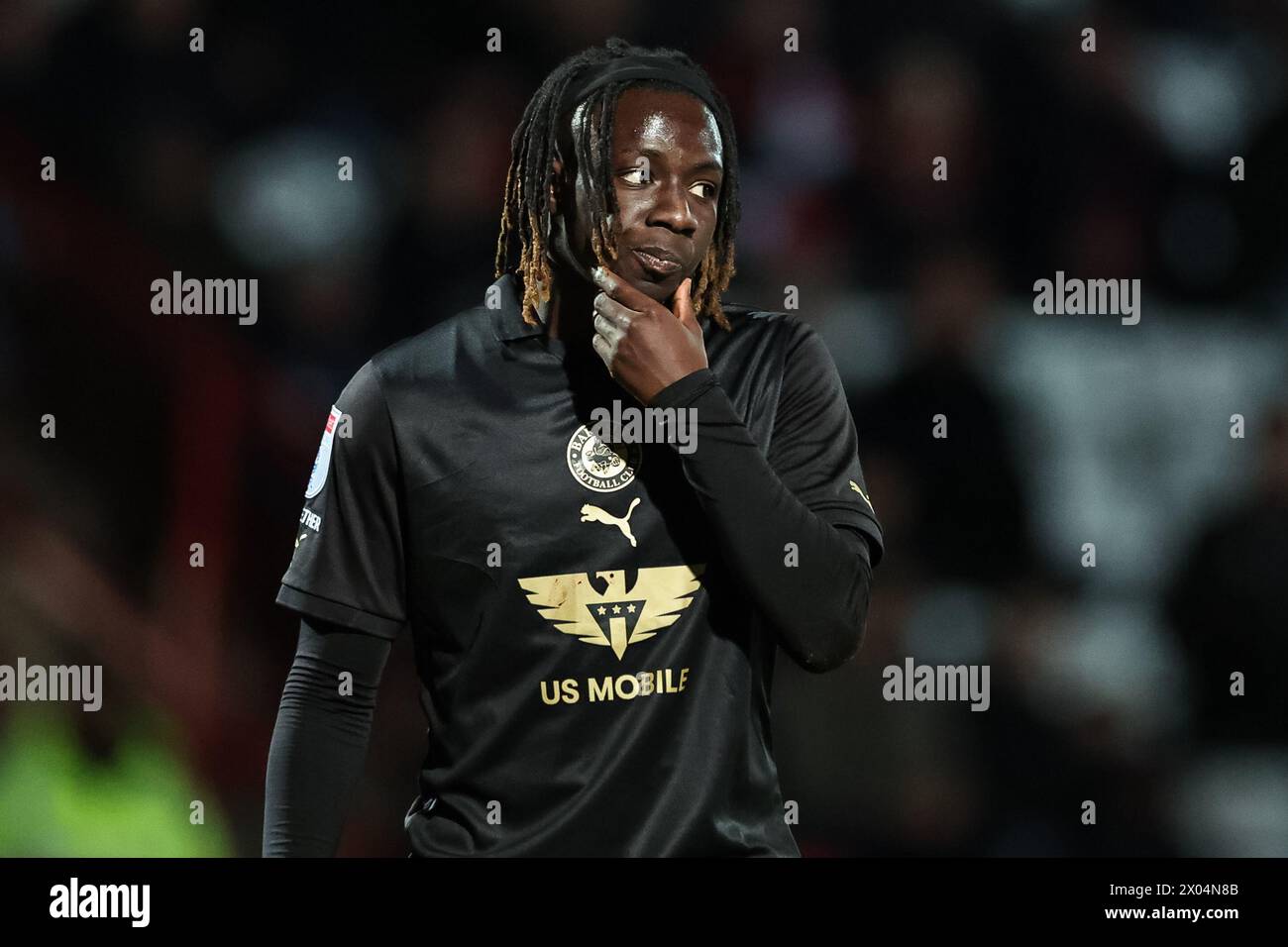 Fábio Jaló of Barnsley während des Sky Bet League 1 Spiels Stevenage gegen Barnsley im Lamex Stadium, Stevenage, Großbritannien, 9. April 2024 (Foto: Mark Cosgrove/News Images) Stockfoto