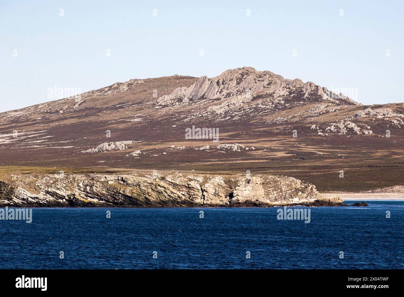 Port William Channel nach Stanley, Falkland Islands, Samstag, 2. Dezember 2023. Foto: David Rowland / One-Image.com Stockfoto