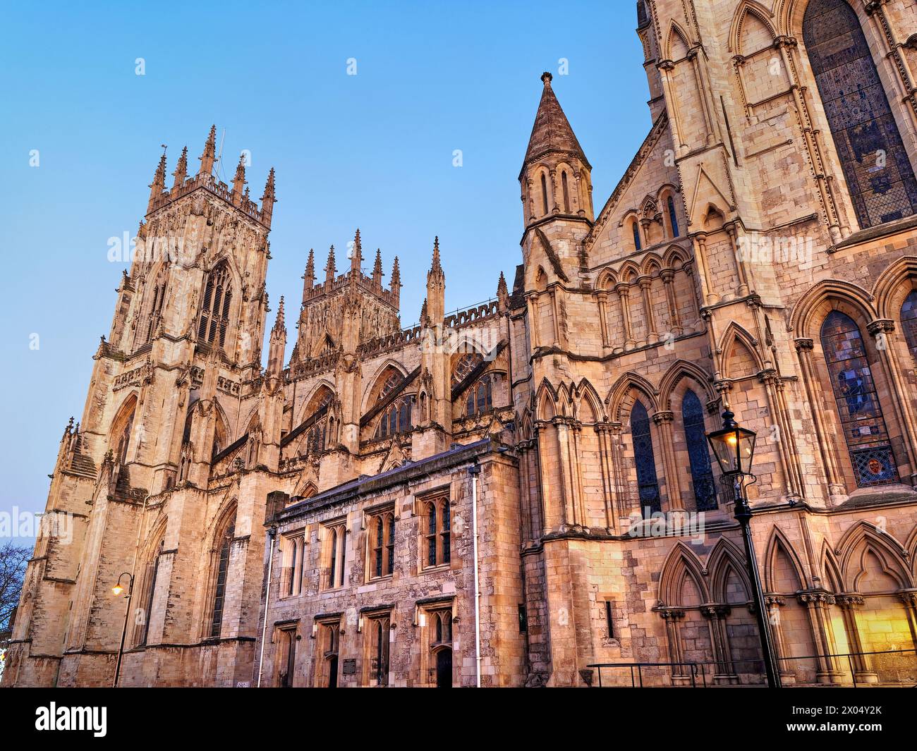 UK, North Yorkshire, York, South Face und West Towers. Stockfoto