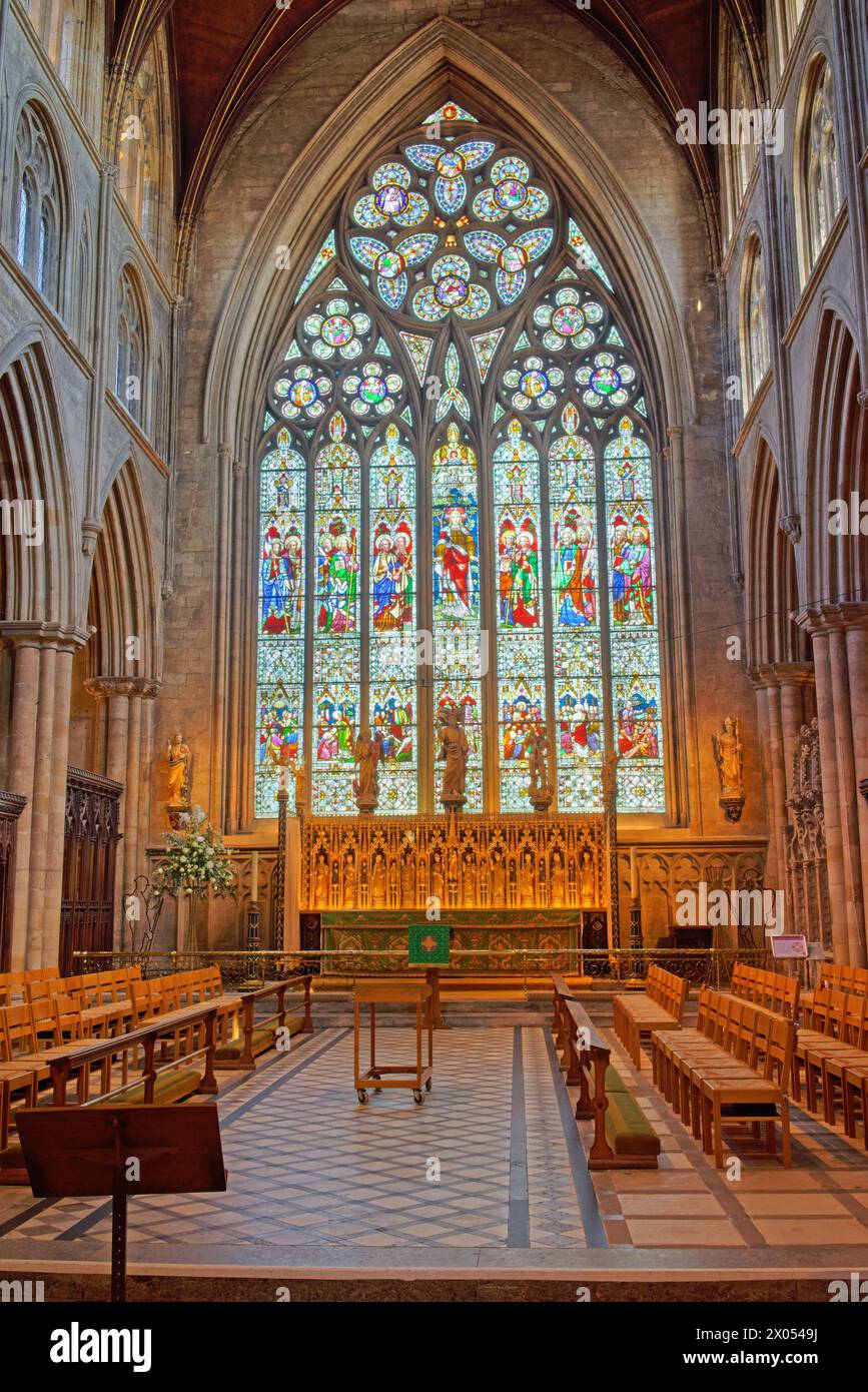 Großbritannien, North Yorkshire, Ripon Cathedral Choir Interior. Stockfoto