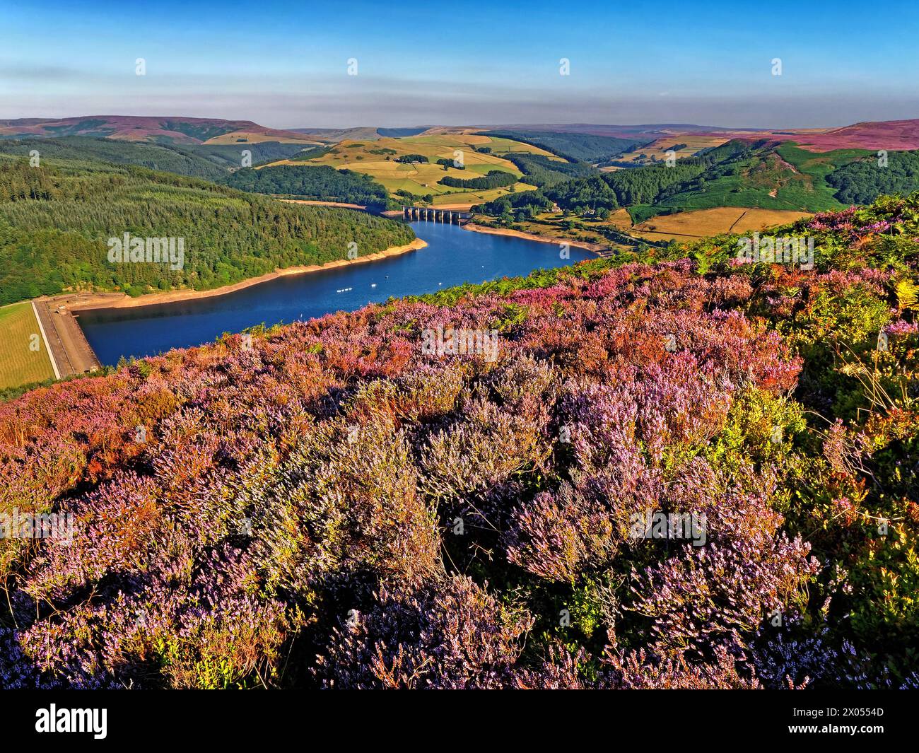 Großbritannien, Derbyshire, Peak District, Ladybower Reservoir ab Bamford Edge Stockfoto