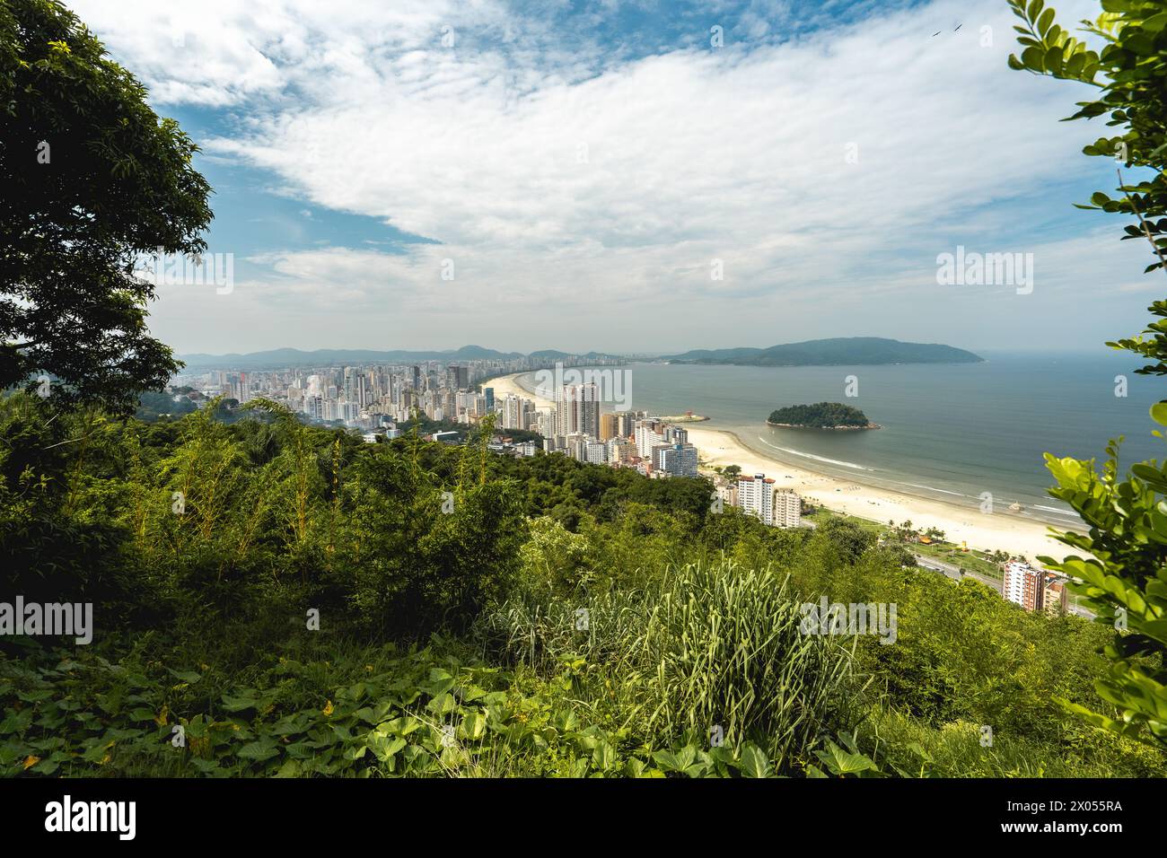 Panoramablick von Santos, Brasilien. Stockfoto