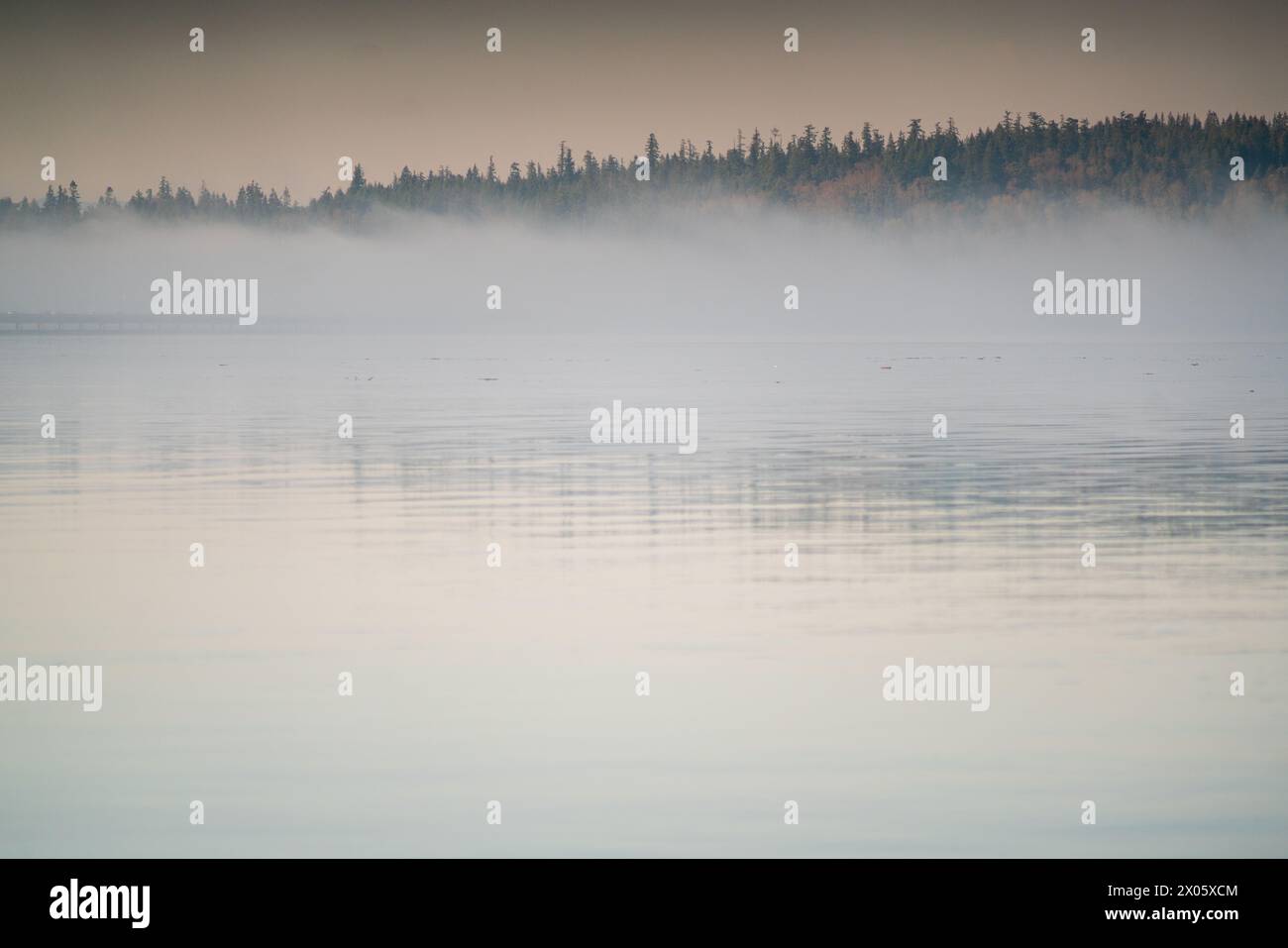 Hood Canal Bridge vom Salsbury Point County Park im US-Bundesstaat Washington Stockfoto