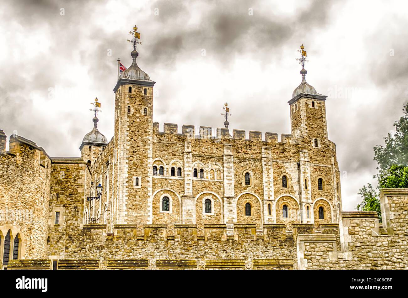Der berühmte Tower of London, der Königspalast und die Festung, Großbritannien Stockfoto
