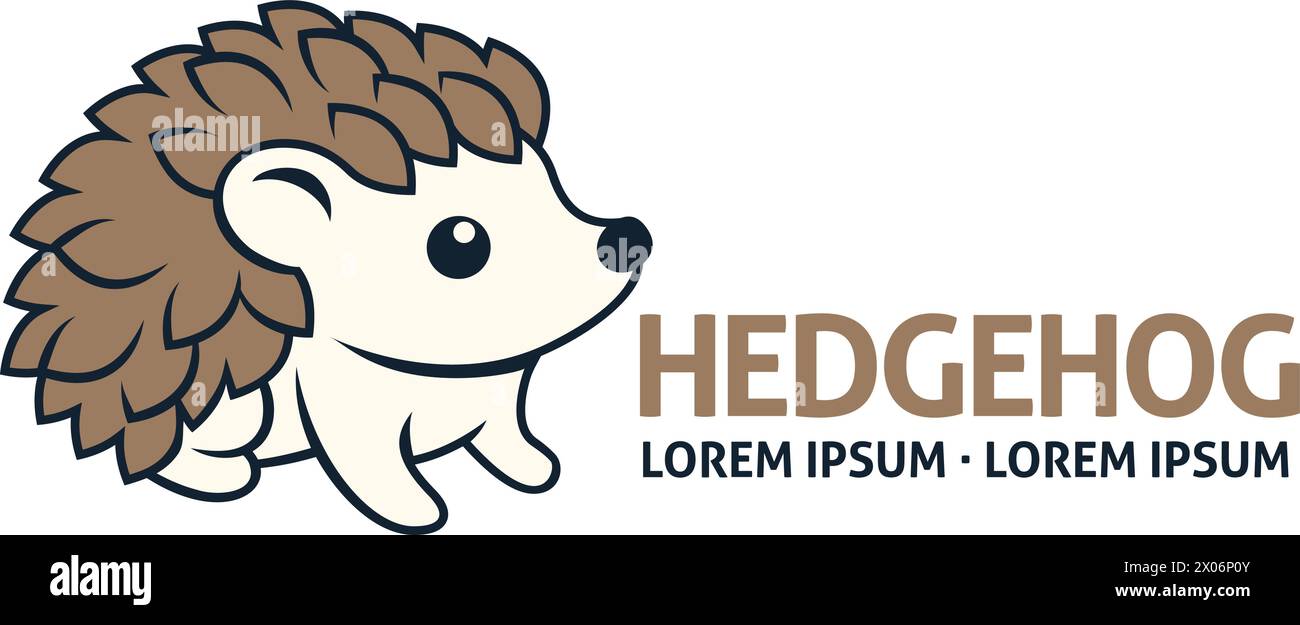 Igel Tierdesign Icon Maskottchen Illustration Stock Vektor