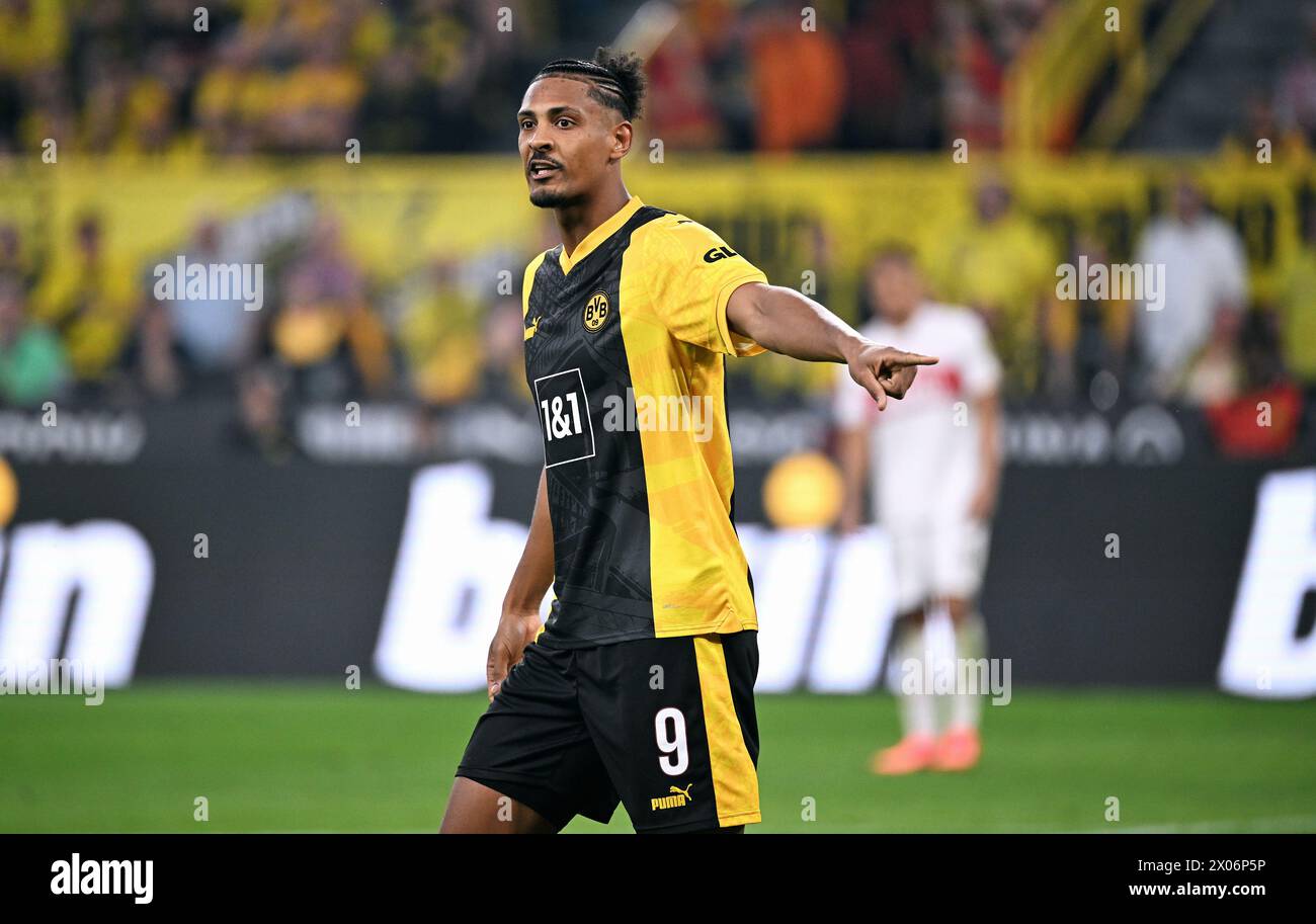 Bundesliga, Signal Iduna Park Dortmund: Borussia Dortmund vs VfB Stuttgart; Sebastien Haller (BVB) Stockfoto