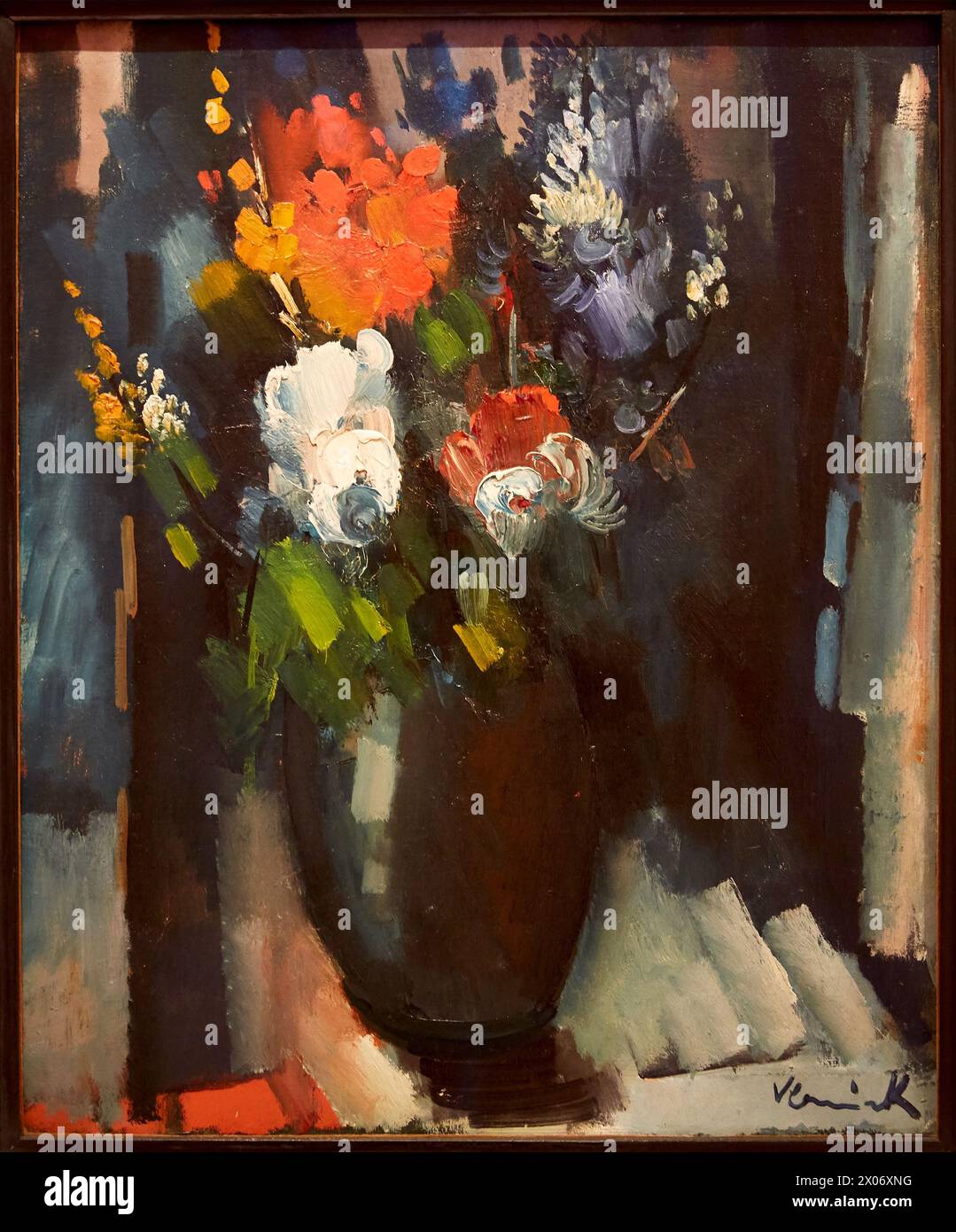 "Blumenstrauß", 1909, Maurice de Vlaminck, Thyssen-Bornemisza Museum, Madrid, Spanien, Europa Stockfoto