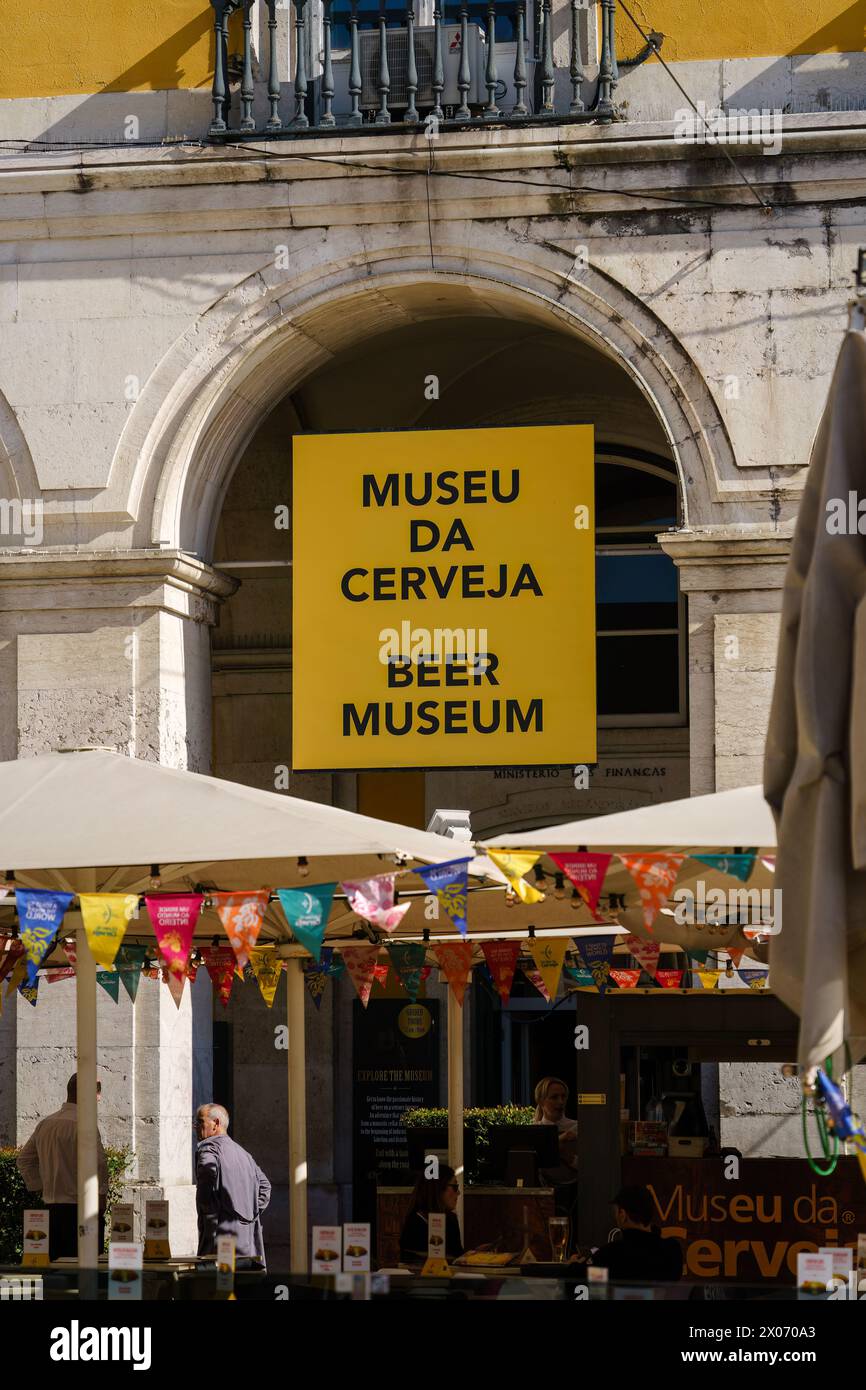 Museu da Cerveja - Biermuseum, das portugiesische Restaurant in Lissabon, Portugal. Februar 2024. Stockfoto