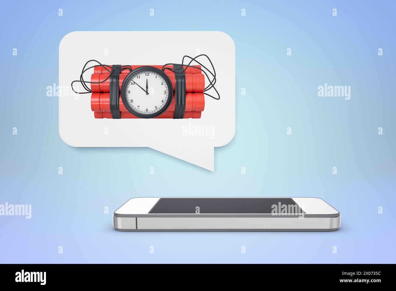 Zeitbombensymbol auf dem Smartphone-Bildschirm Stockfoto