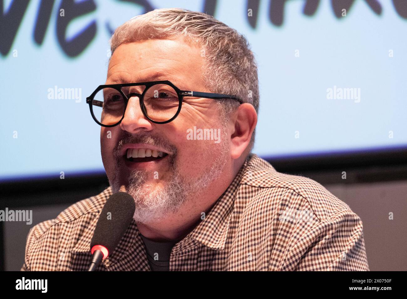 Angelo Acerbi durante la conferenza Stampa e Presentazione 39/A edizione del &#x201c;Lovers Film Festival&#x201d; presso il Cinema Massimo a Torino, Italia - Cronaca - 10. April 2024 - (Foto Giacomo Longo/LaPresse) Angelo Acerbi während der Pressekonferenz und Präsentation 39. Ausgabe des "Lovers Film Festival" im Cinema Massimo in Turin, Italien - Nachrichten - 10. April 2024 - (Foto Giacomo Longo/LaPresse) Credit: LaPresse/Alamy Live News Stockfoto