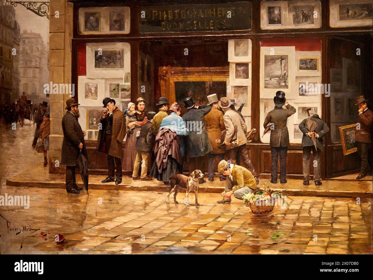 'Öffentliche Ausstellung eines Bildes', um 1888, Joan Ferrer Miró, Nationalmuseum für katalanische Kunst, Museu Nacional d Art de Catalunya, MNAC, Barcelona, Spanien Stockfoto