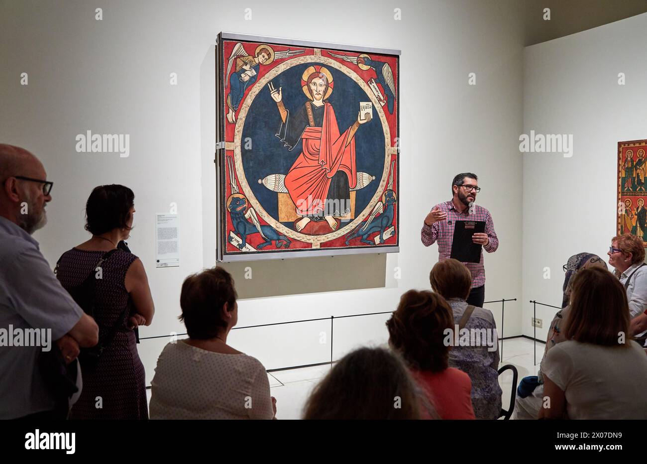 Tost Baldachin, mittelalterlichen romanischen Gemälde, Museum für Katalanische Kunst Museu Nacional d Art de Catalunya, MNAC, Barcelona, Spanien, Europa Stockfoto