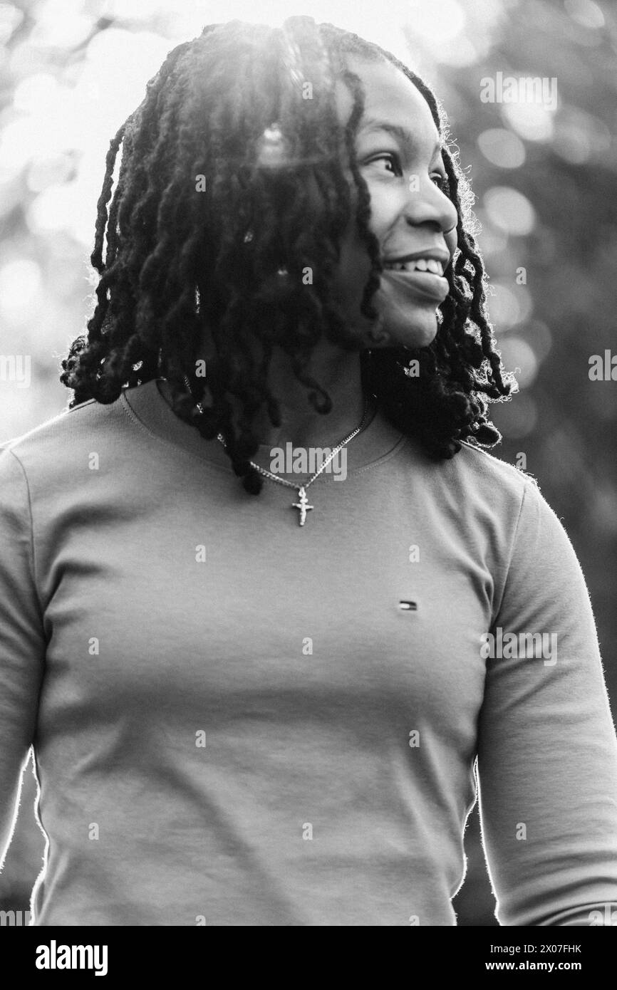 Frau im Park Stockfoto