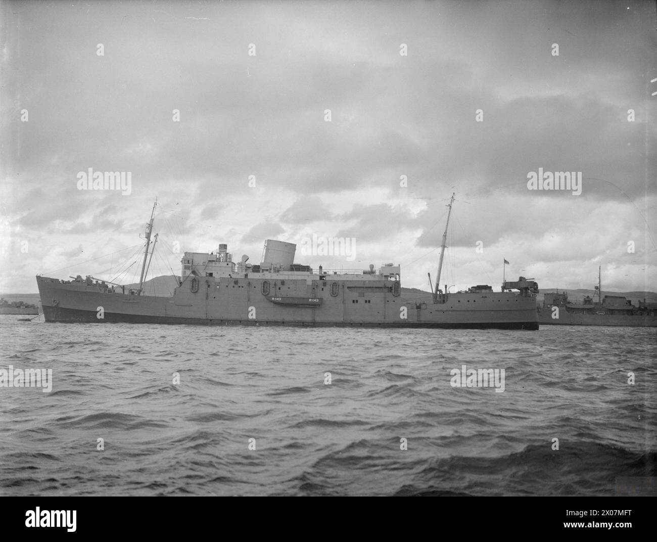Am 5. August 1942 wurde die HMS Royal Scotsman in Greenock stationiert. Stockfoto
