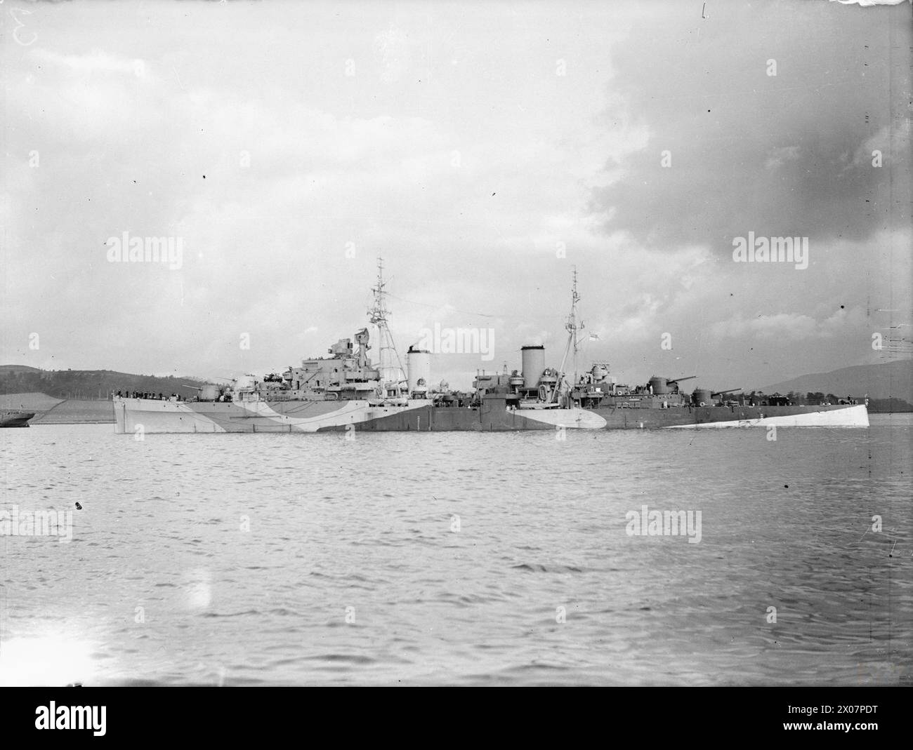 Der Kreuzer der Dido-Klasse HMS Royalist war während des Zweiten Weltkriegs in Greenock stationiert Stockfoto