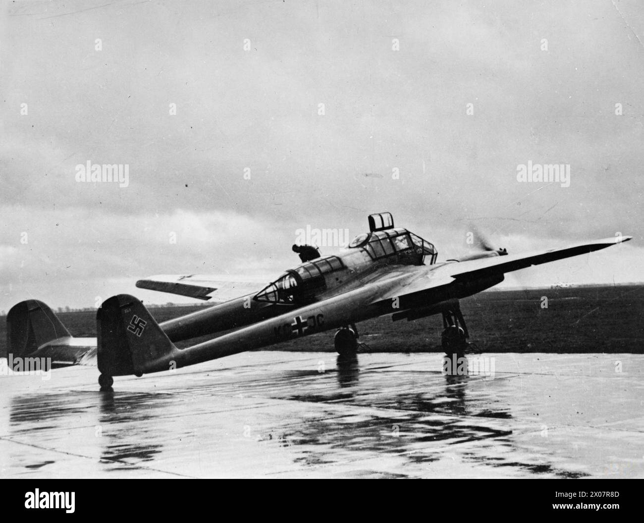 DEUTSCHES MILITÄRFLUGZEUG 1939-1945 - Focke-Wulf FW 189A. Die Zweirumpfflugzeuge FW 189 war als Leichtbomber konzipiert, wurde aber hauptsächlich als Nahstreckenaufklärungs- und Verbindungsflugzeug an der Ostfront eingesetzt Stockfoto