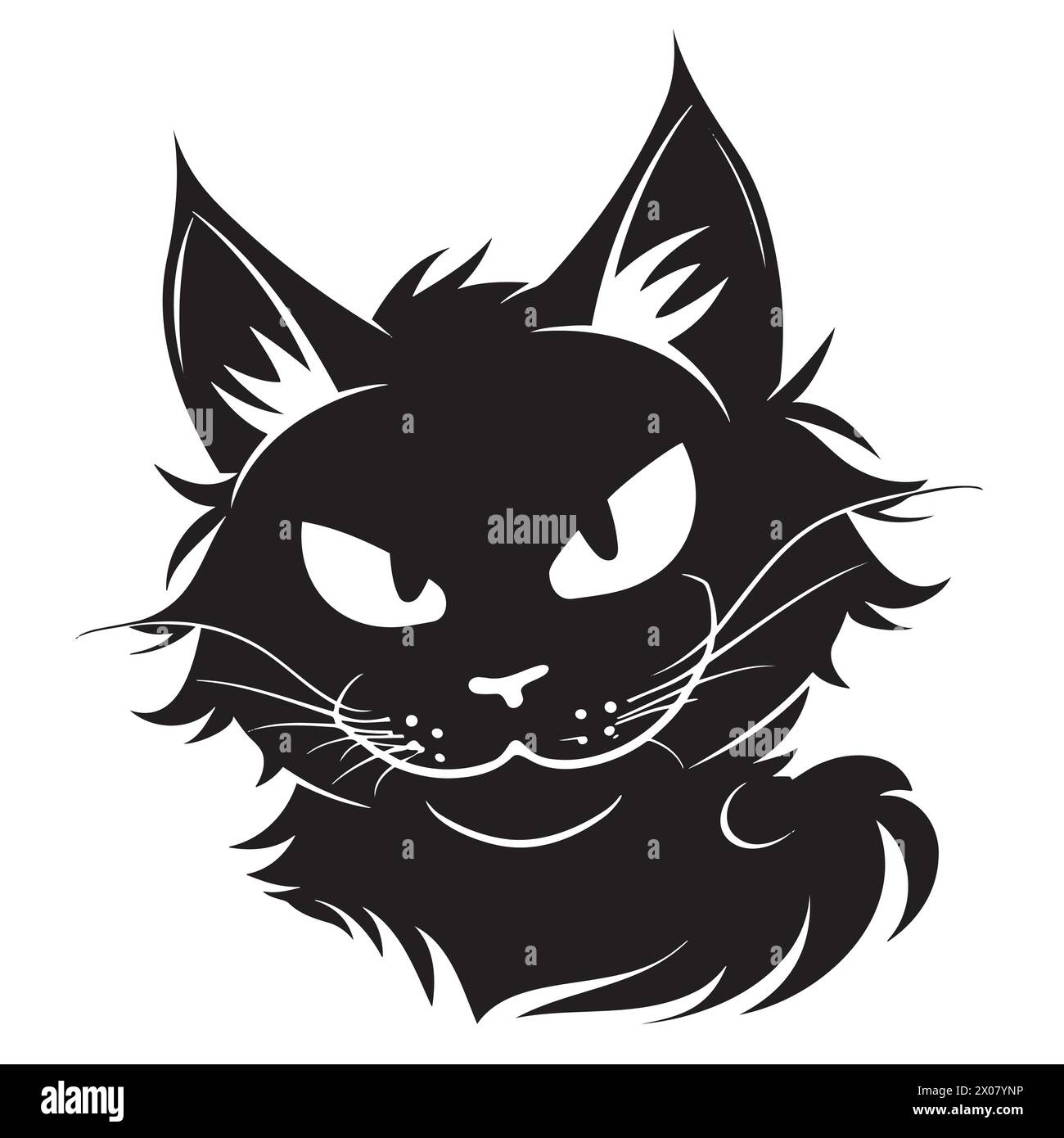 Schwarz-weiß-Zeichnung einer Katze Stock Vektor