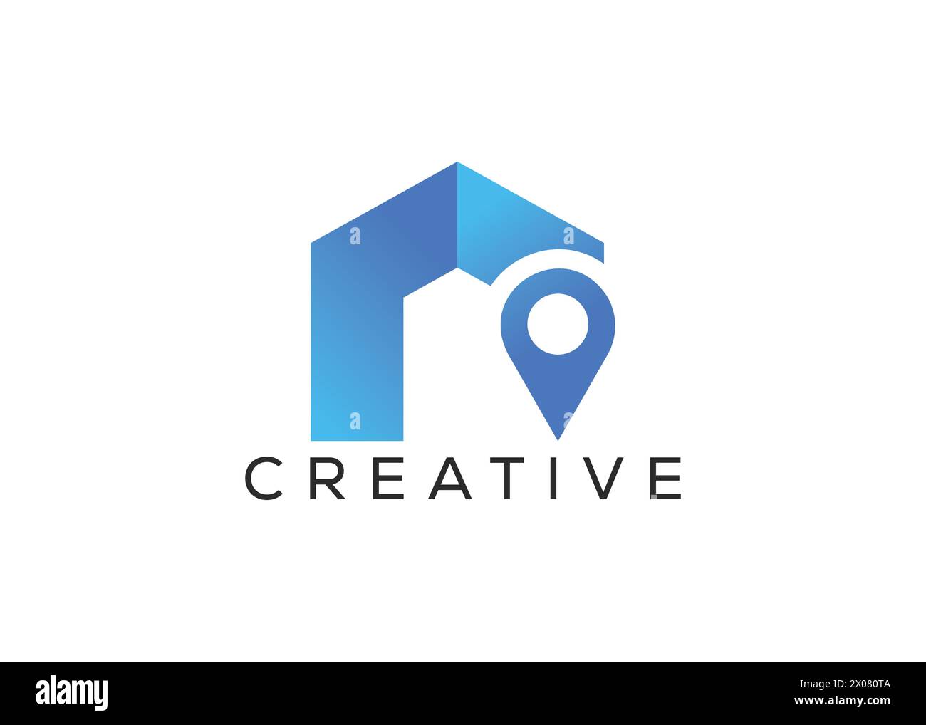 Kreative und minimale Vektorvorlage für das Logo für den Heimatort. Modernes Dachstift-Logo Stock Vektor