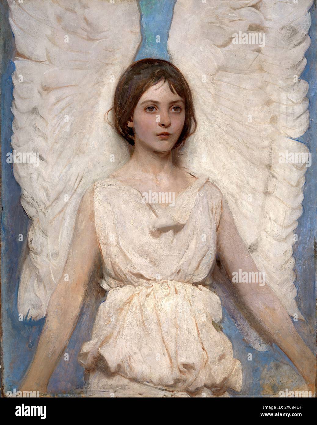 Angel von Abbott Handerson Thayer 1887 – Angel ist sowohl ein Porträt seiner Tochter Mary im Alter von elf Jahren als auch eine Allegorie der Hoffnung und Spiritualität Stockfoto