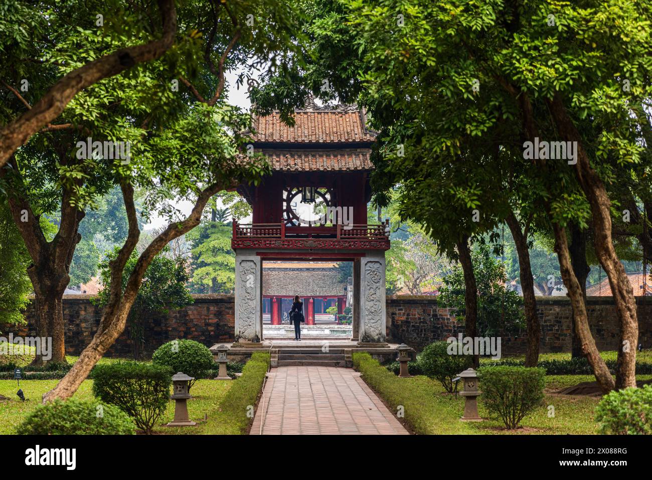 Der Literaturtempel Van Mieu in Hanoi, Vietnam. Der Literaturtempel Van Mieu in Hanoi Vietnam *** der Literaturtempel Van Mieu in Hanoi, Vietnam der Stockfoto