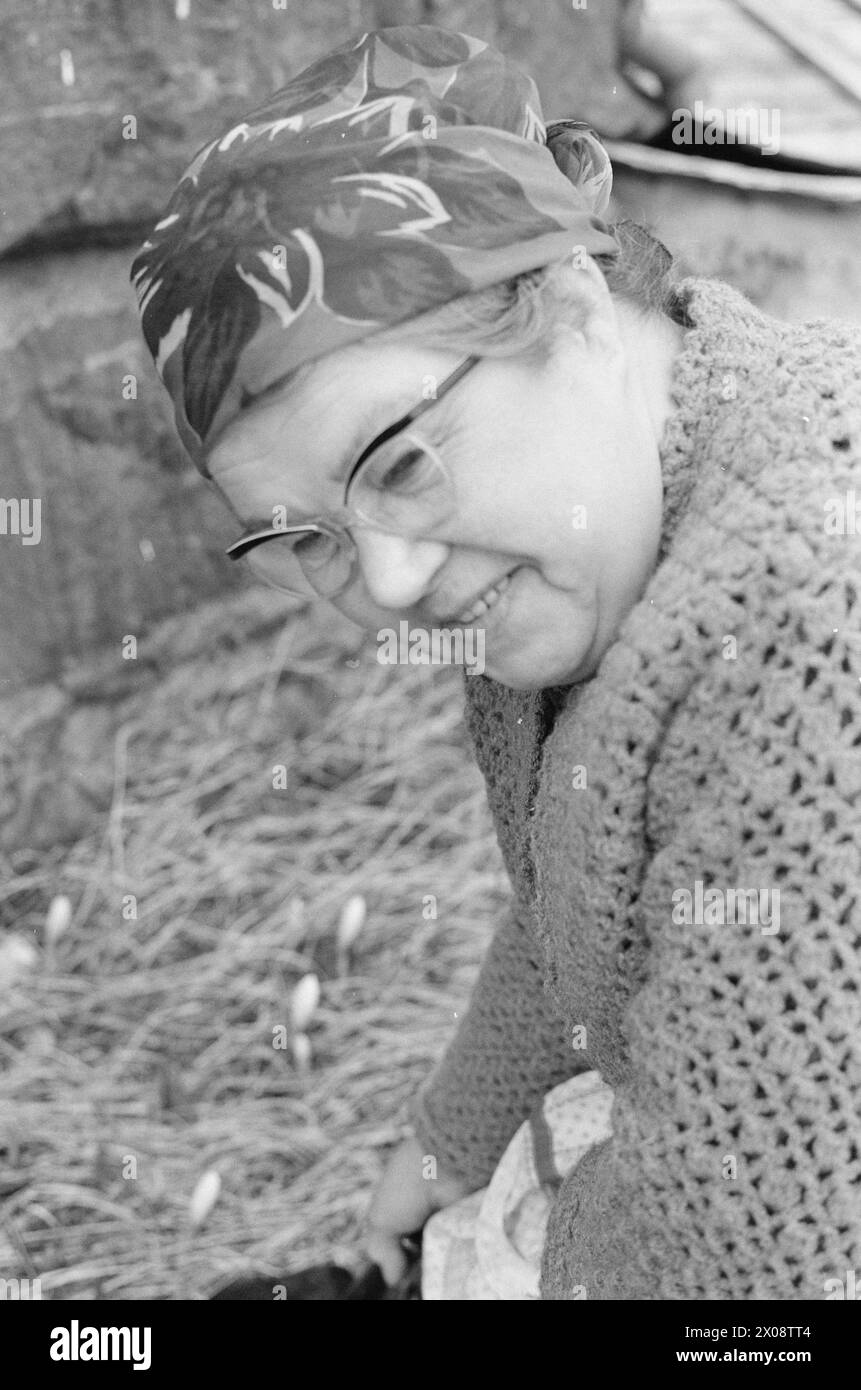 Aktuell 16 - 6 - 1973: Hundert Häuser und ein Mann als vor 20 Jahren war Bjørnsund eine lebendige Gemeinde. Heute ist nur noch eine Person in diesem Fischerdorf übrig. Jetzt wird Bjørnstad ein Touristenziel. Die Leute sind begierig, hier draußen in dieser Einsamkeit ein Haus zu kaufen. Borghild Gornitchin ist mit Bjørnsund verbunden. Sie kehrt jedes Jahr zurück, lange vor den Zugvögeln. - Wenn ich mich für immer bewegen würde, wäre die Sehnsucht nach diesem Ort zu schwer, um sie zu ertragen. Foto: Sverre A. Børretzen / aktuell / NTB ***FOTO NICHT BEARBEITET*** Stockfoto