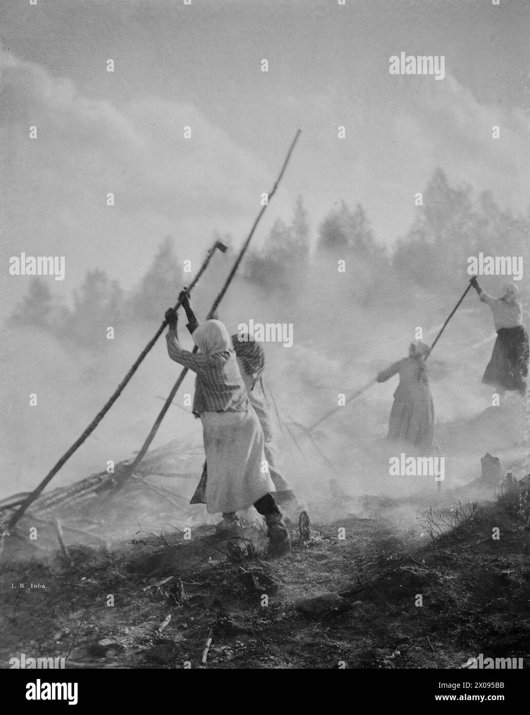 I. K. Inha - Slash-and-Burning in Eno, Finnland - 1893 Stockfoto